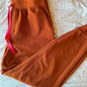 Figs Zamora High-Waisted Burnt Orange Jogger Pants
